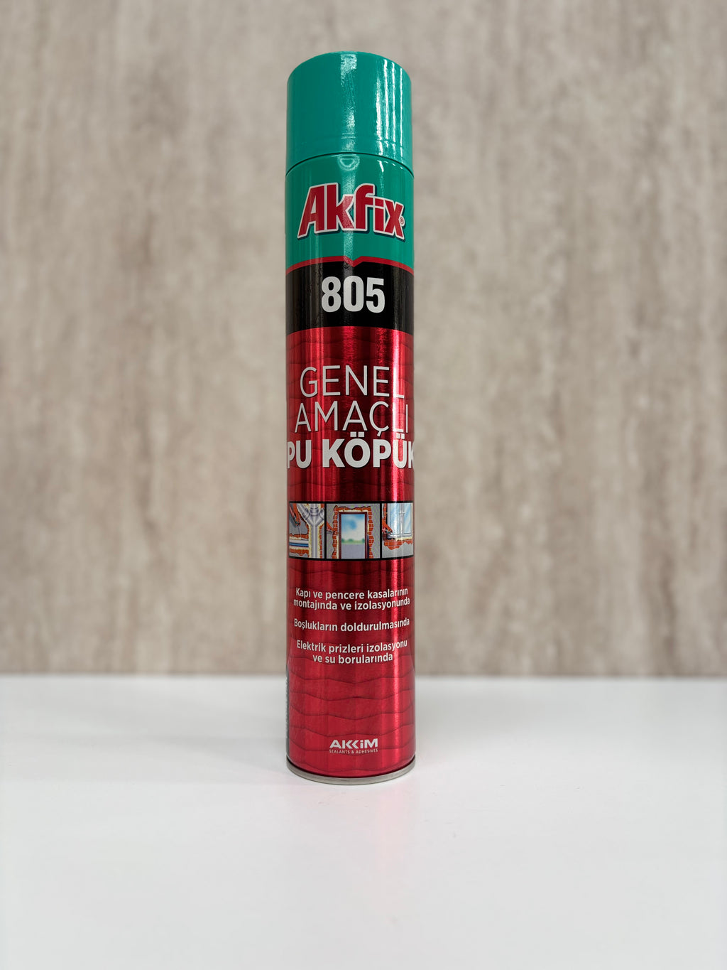 Akfix 805 Genel Amaçlı Pu Köpük Pipetli Montaj Köpüğü 750ml
